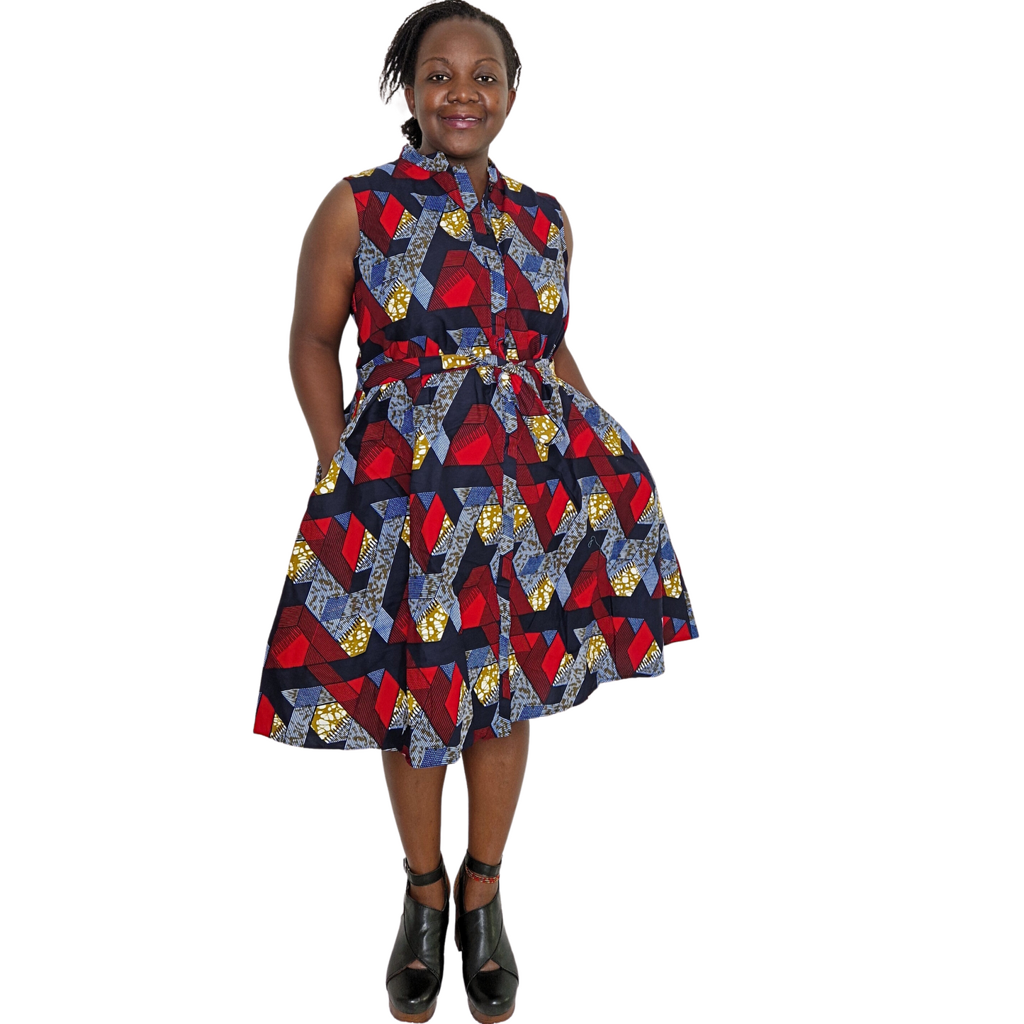 Moto sleeveless dress
