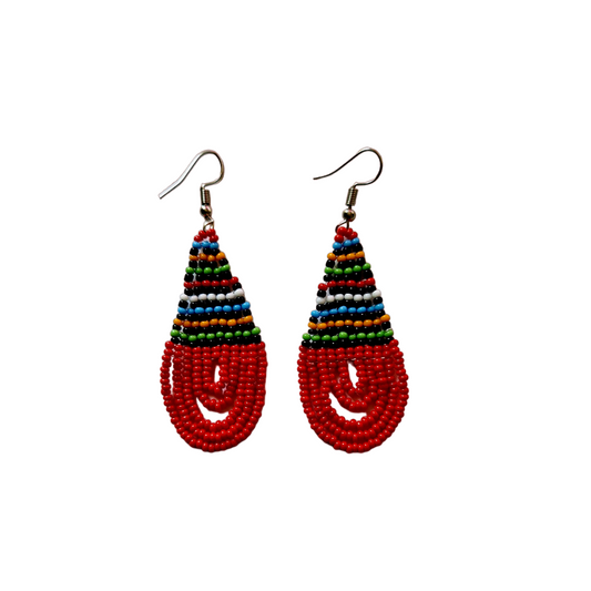 Red Teardrop earrings