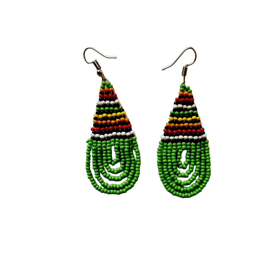 Green Teardrop earrings