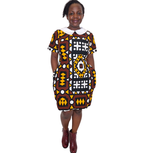 Brown tribal dress