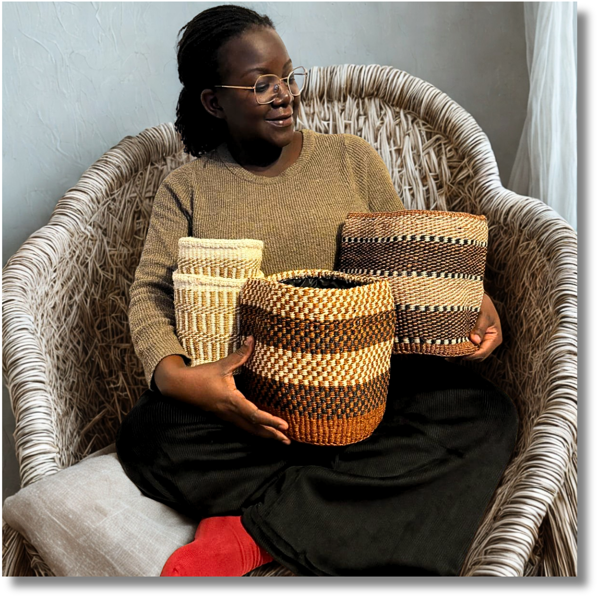 Medium sized sisal baskets