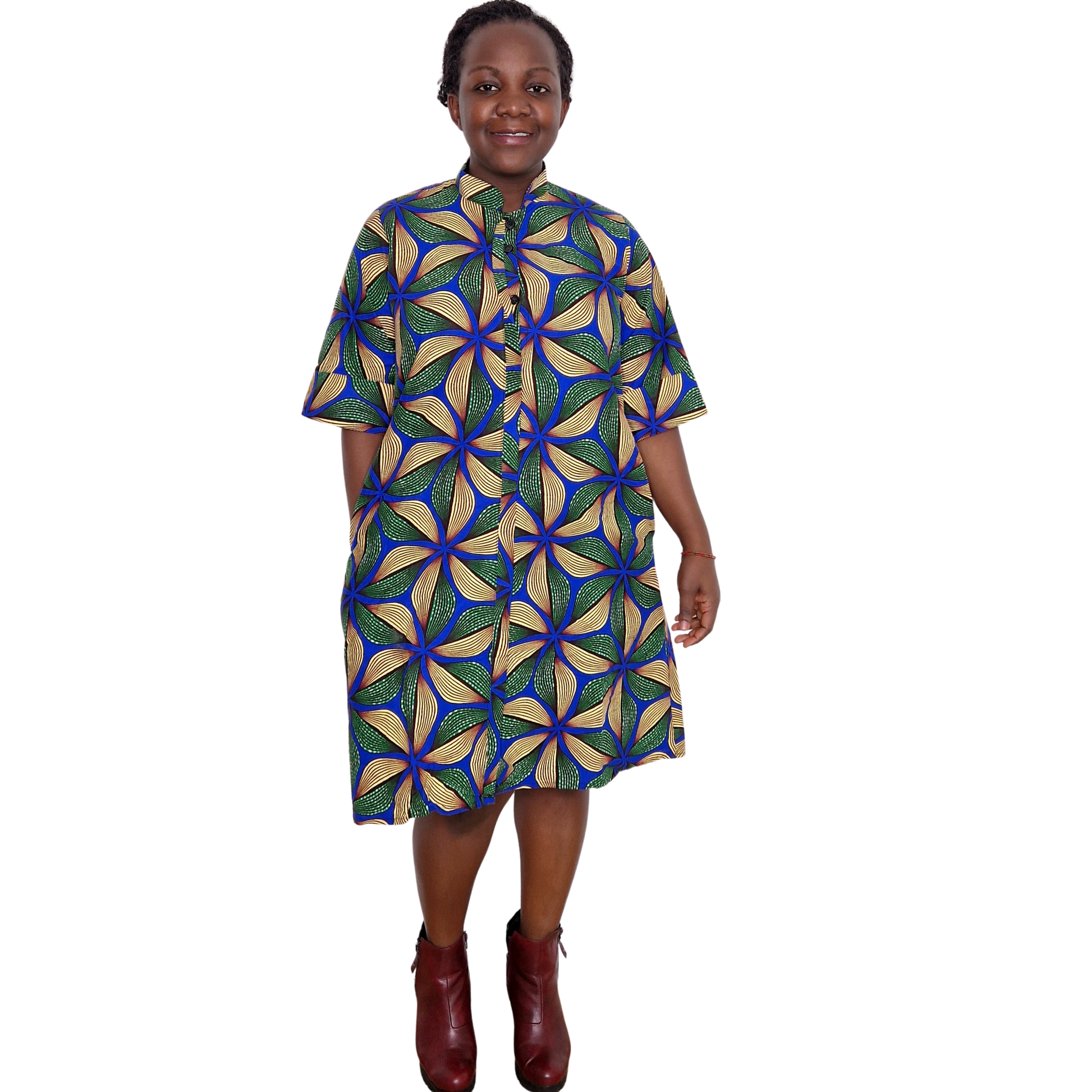 Njano Women's Loose-Fit Kitenge A-Line Dress with Pockets – EcoTante